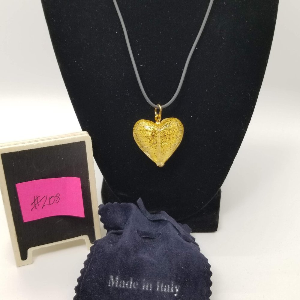 Glass Heart Pendant Necklace